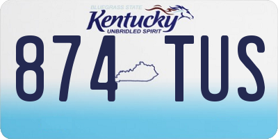 KY license plate 874TUS