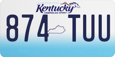 KY license plate 874TUU