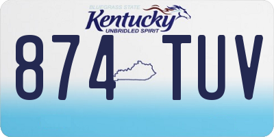 KY license plate 874TUV