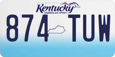 KY license plate 874TUW