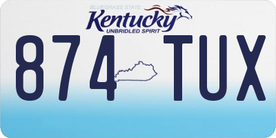 KY license plate 874TUX
