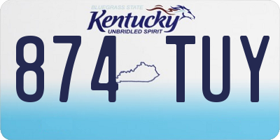 KY license plate 874TUY