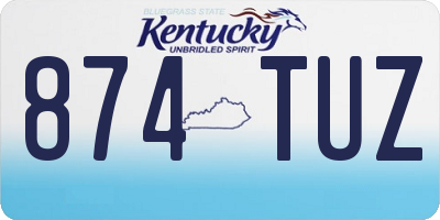 KY license plate 874TUZ