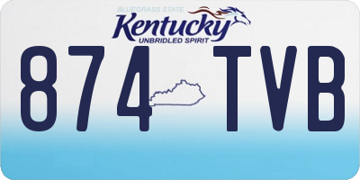KY license plate 874TVB