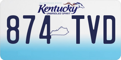 KY license plate 874TVD