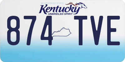 KY license plate 874TVE