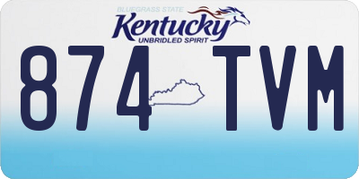 KY license plate 874TVM