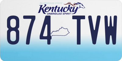 KY license plate 874TVW
