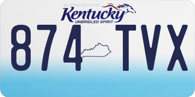 KY license plate 874TVX