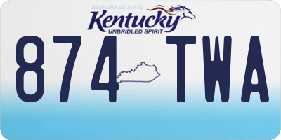 KY license plate 874TWA