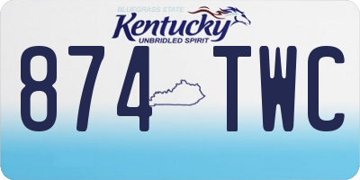 KY license plate 874TWC