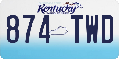 KY license plate 874TWD