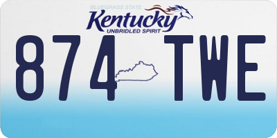 KY license plate 874TWE