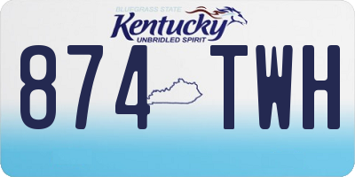 KY license plate 874TWH