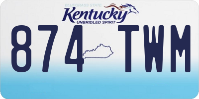 KY license plate 874TWM