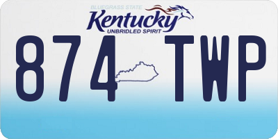 KY license plate 874TWP