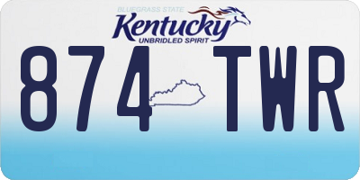 KY license plate 874TWR