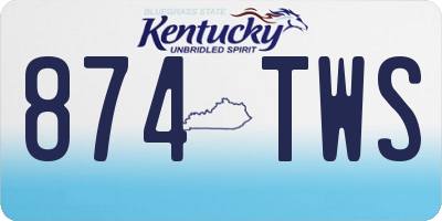 KY license plate 874TWS