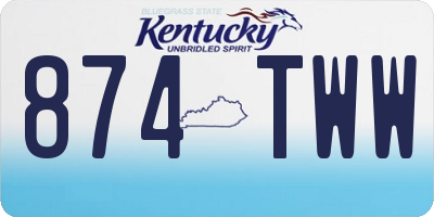 KY license plate 874TWW