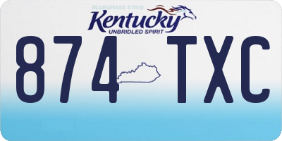 KY license plate 874TXC