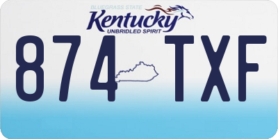 KY license plate 874TXF
