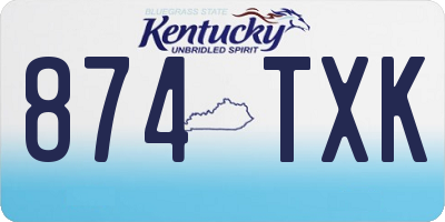 KY license plate 874TXK