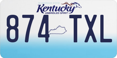 KY license plate 874TXL