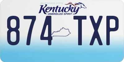 KY license plate 874TXP