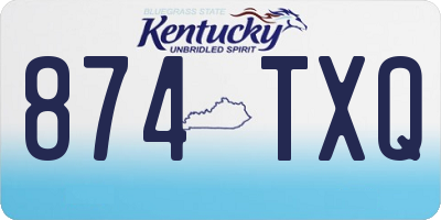 KY license plate 874TXQ