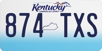KY license plate 874TXS