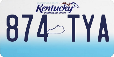 KY license plate 874TYA