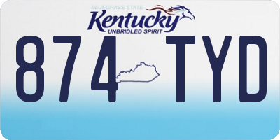 KY license plate 874TYD