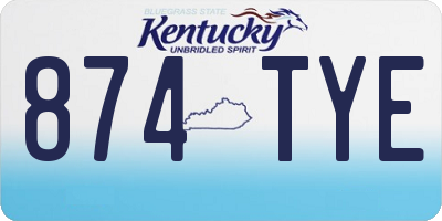 KY license plate 874TYE