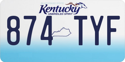 KY license plate 874TYF