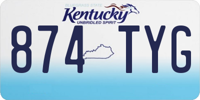 KY license plate 874TYG