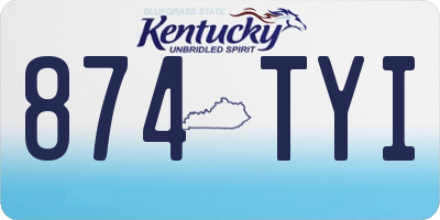 KY license plate 874TYI