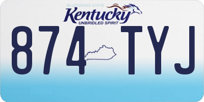 KY license plate 874TYJ