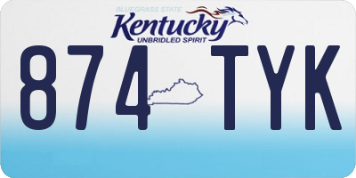 KY license plate 874TYK