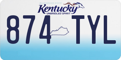 KY license plate 874TYL