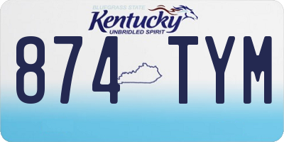 KY license plate 874TYM