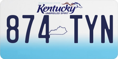 KY license plate 874TYN