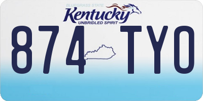 KY license plate 874TYO