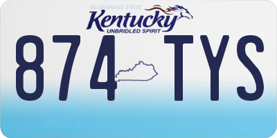 KY license plate 874TYS