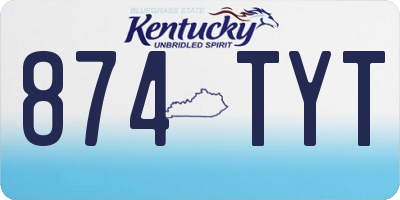 KY license plate 874TYT