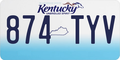 KY license plate 874TYV