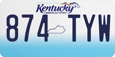 KY license plate 874TYW