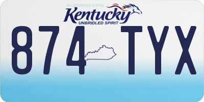 KY license plate 874TYX