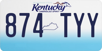 KY license plate 874TYY