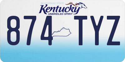 KY license plate 874TYZ