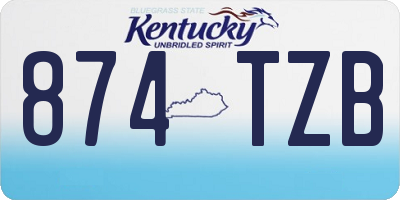 KY license plate 874TZB
